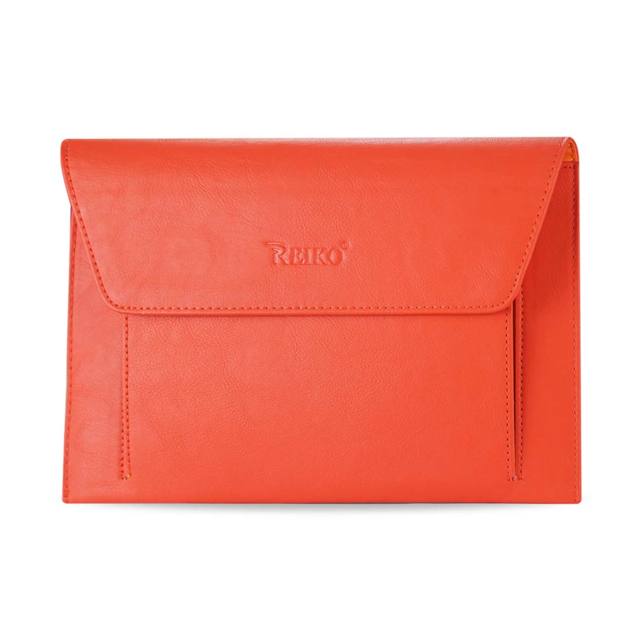 REIKO PREMIUM LEATHER CASE POUCH FOR 8.2INCHES IPADS AND TABLETS In ORANGE