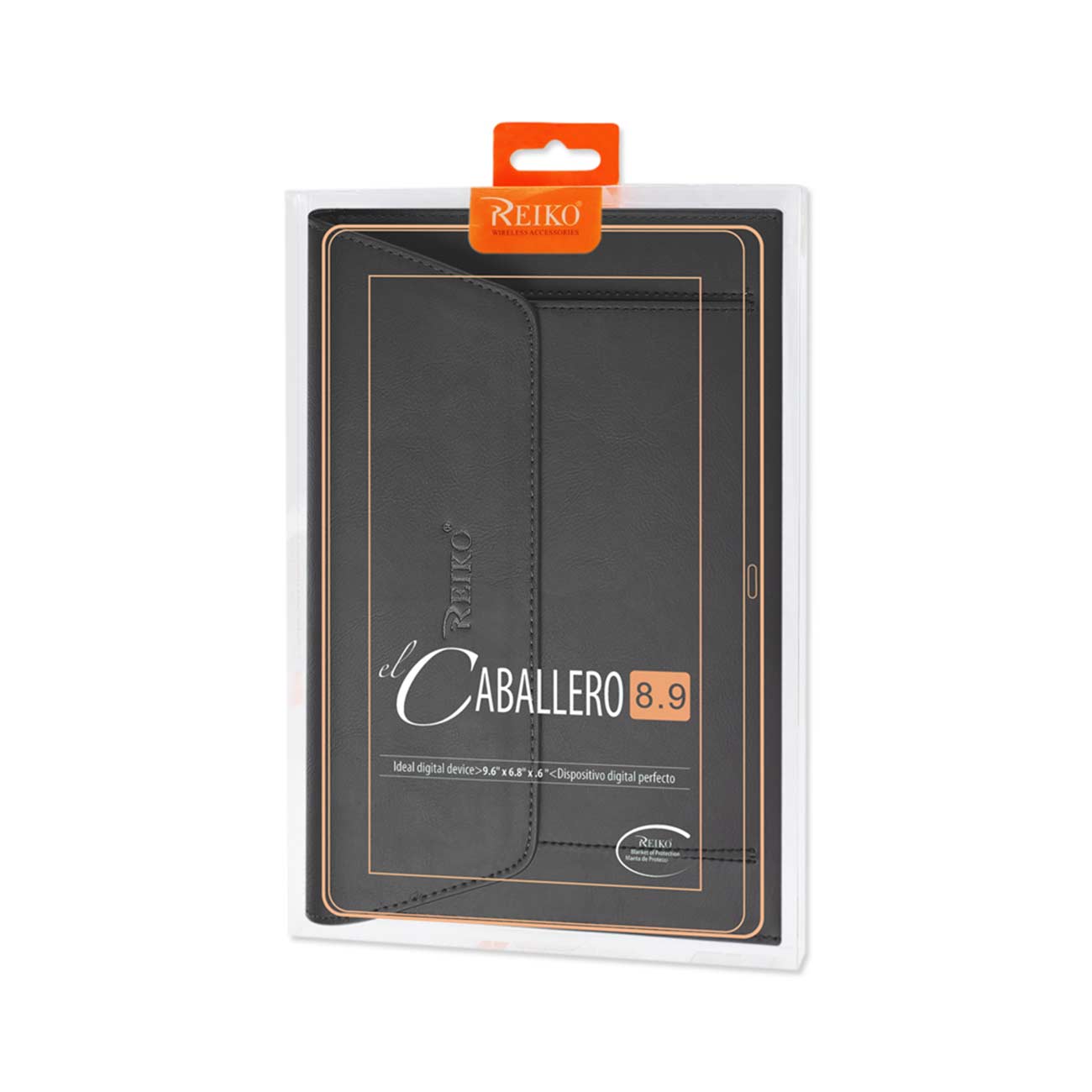 REIKO PREMIUM LEATHER CASE POUCH FOR 8.9INCHES IPADS AND TABLETS In BLACK