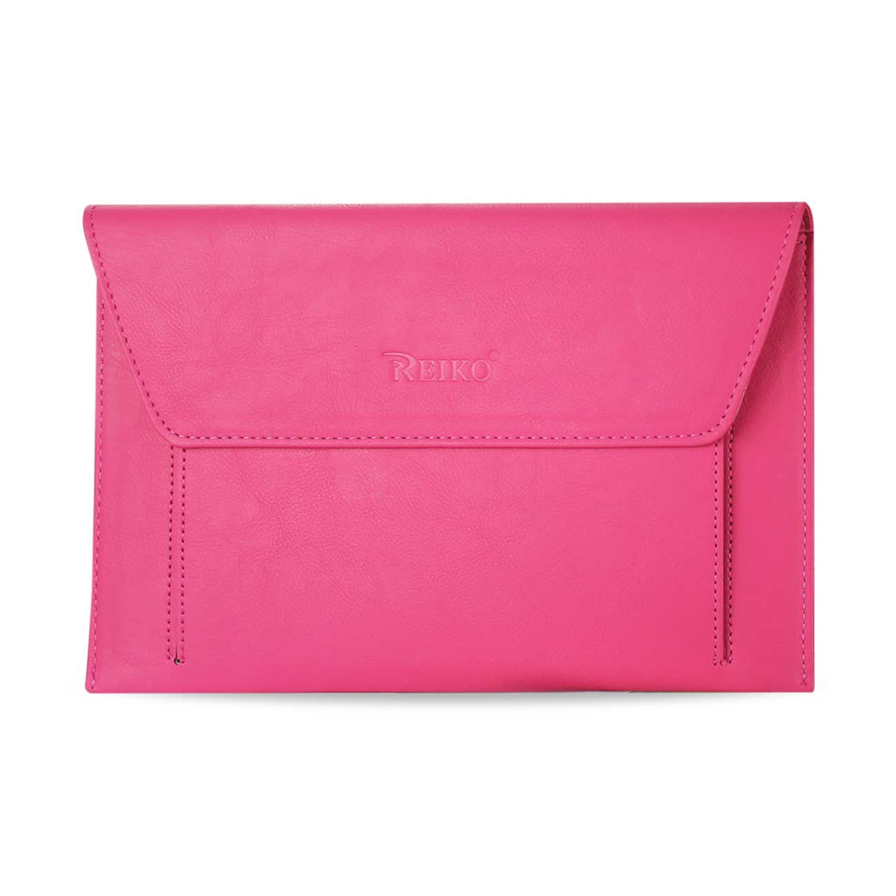 REIKO PREMIUM LEATHER CASE POUCH FOR 8.9INCHES IPADS AND TABLETS In HOT PINK