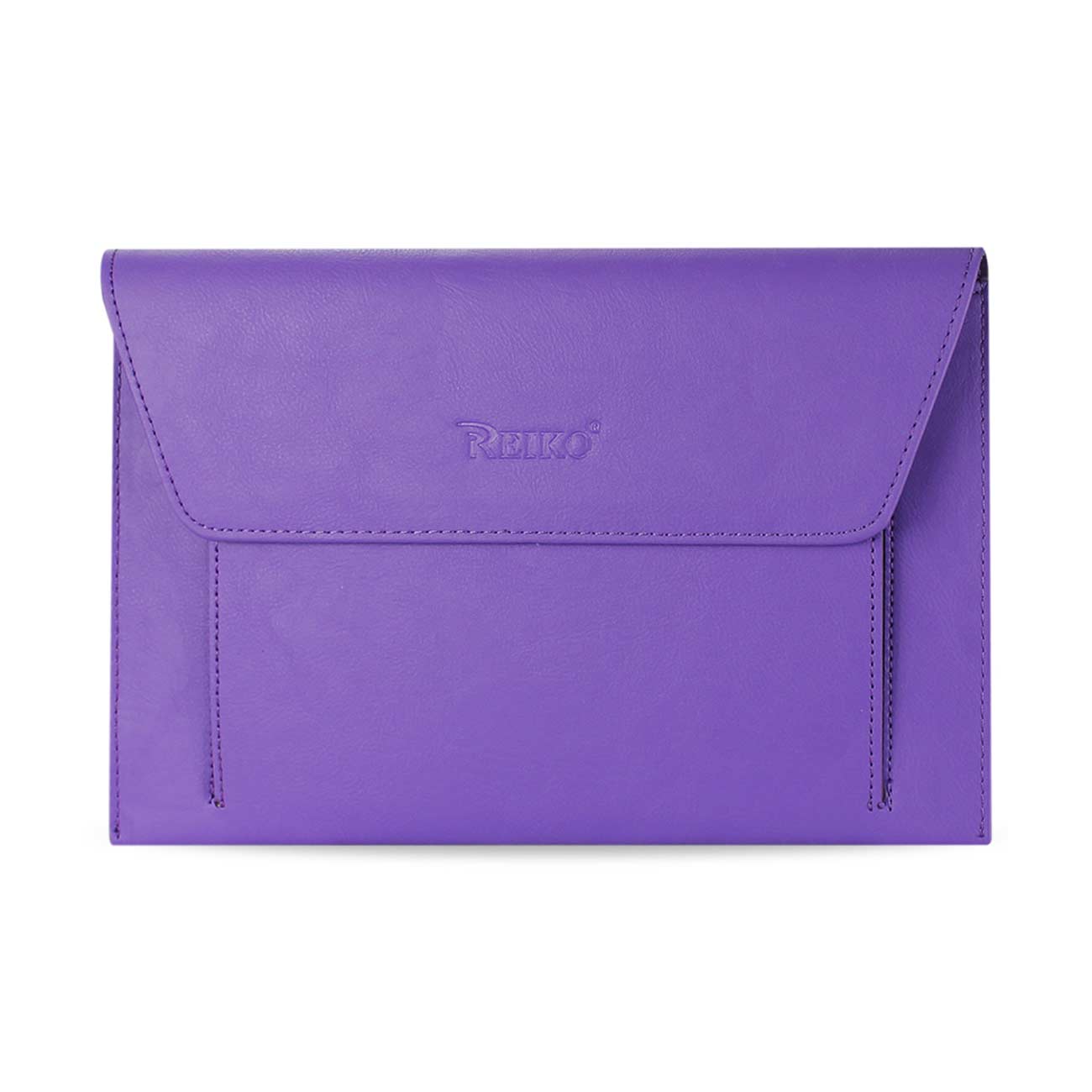 REIKO PREMIUM LEATHER CASE POUCH FOR 8.9INCHES IPADS AND TABLETS In PURPLE