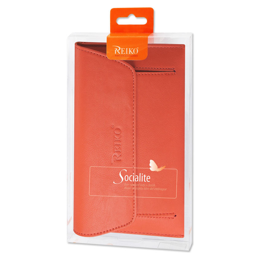 Reiko Universal High Quality Leather Case For For 5.94 X 3.17 X 0.37 Inches Devices In Orange