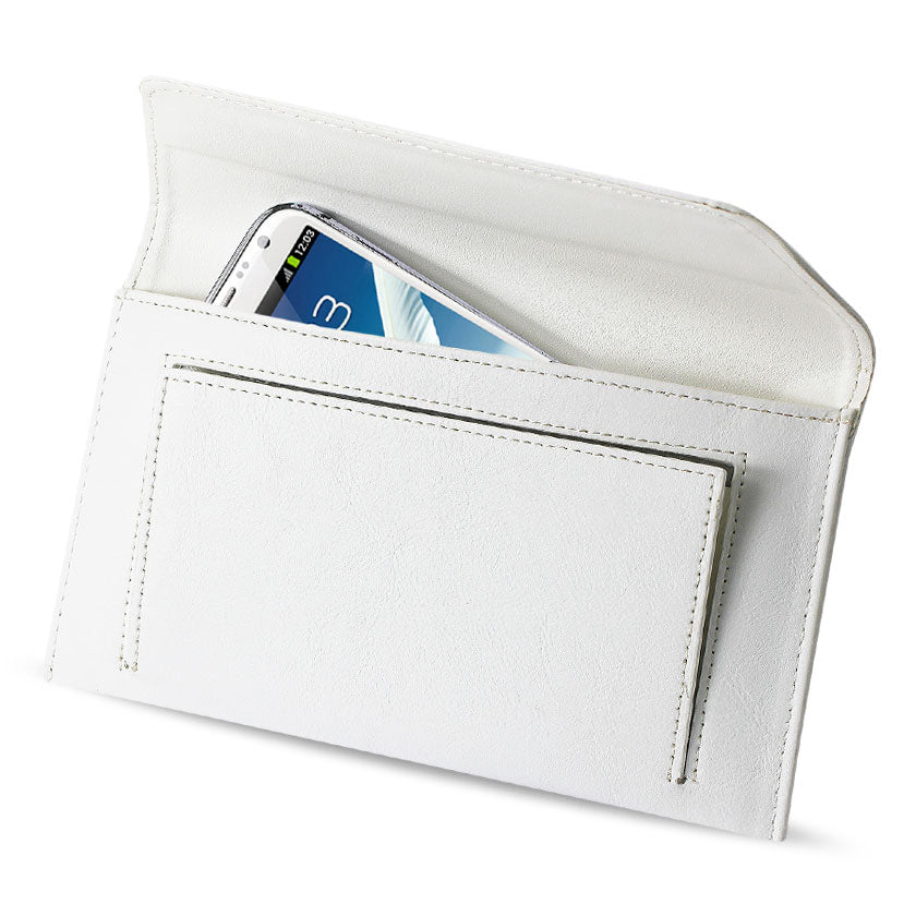 Reiko Universal High Quality Leather Case For For 5.94 X 3.17 X 0.37 Inches Devices In White