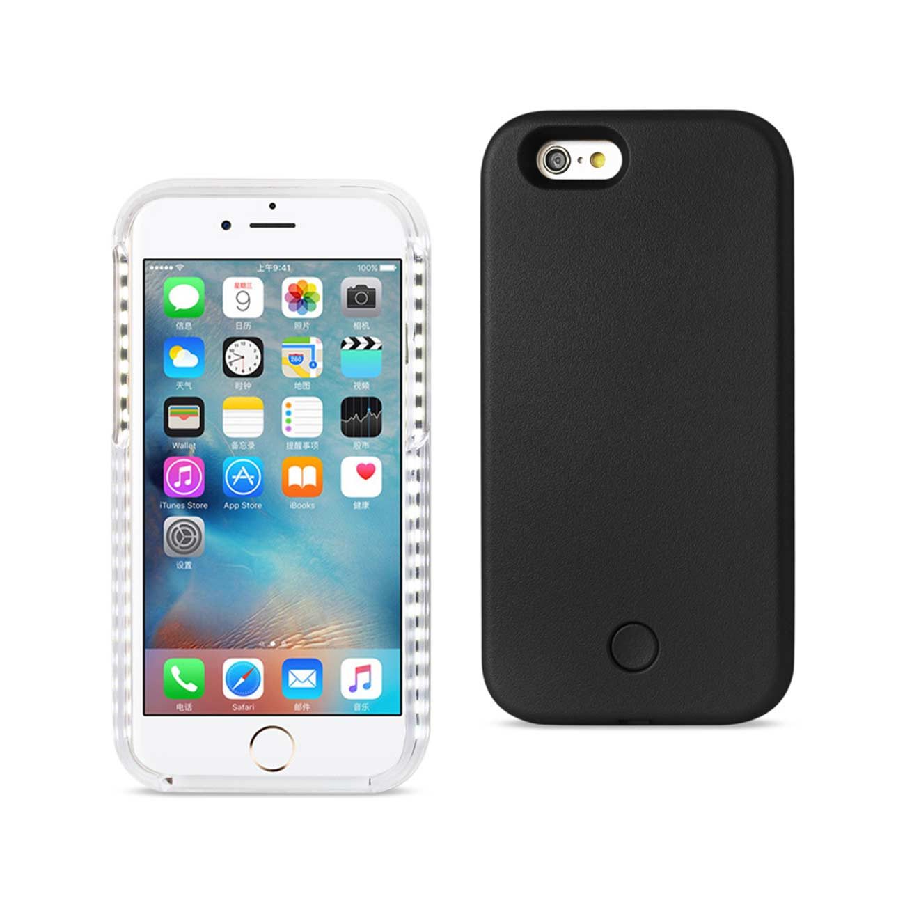Case Illuminated LED Selfie Light Up iPhone 6/ 6S Black Color