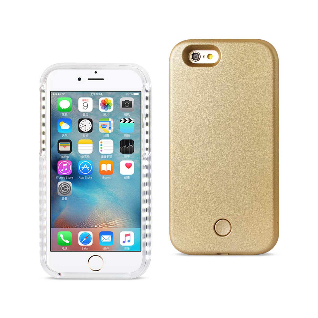 Case Illuminated LED Selfie Light Up iPhone 6/ 6S Gold Color