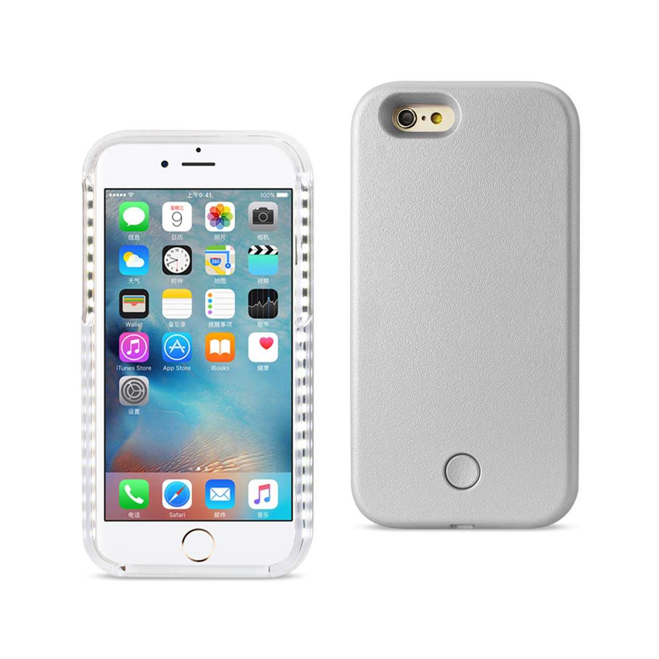 Case Illuminated LED Selfie Light Up iPhone 6/ 6S Silver Color