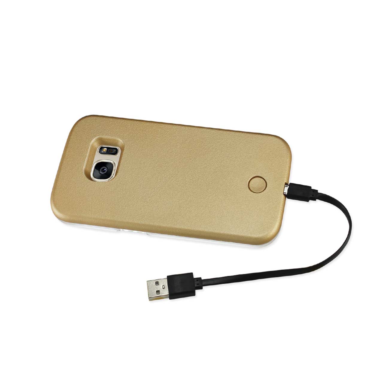 SAMSUNG GALAXY S7 LED SELFIE LIGHT UP ILLUMINATED CASE IN GOLD