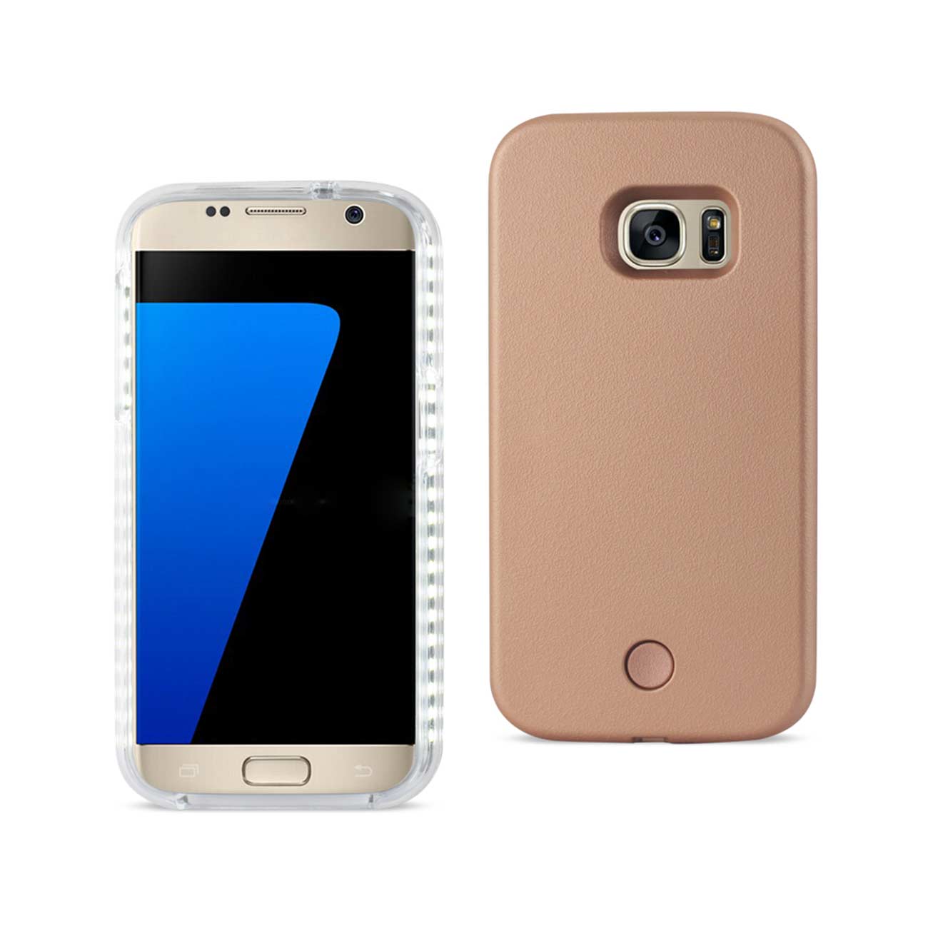 SAMSUNG GALAXY S7 LED SELFIE LIGHT UP ILLUMINATED CASE IN ROSE GOLD