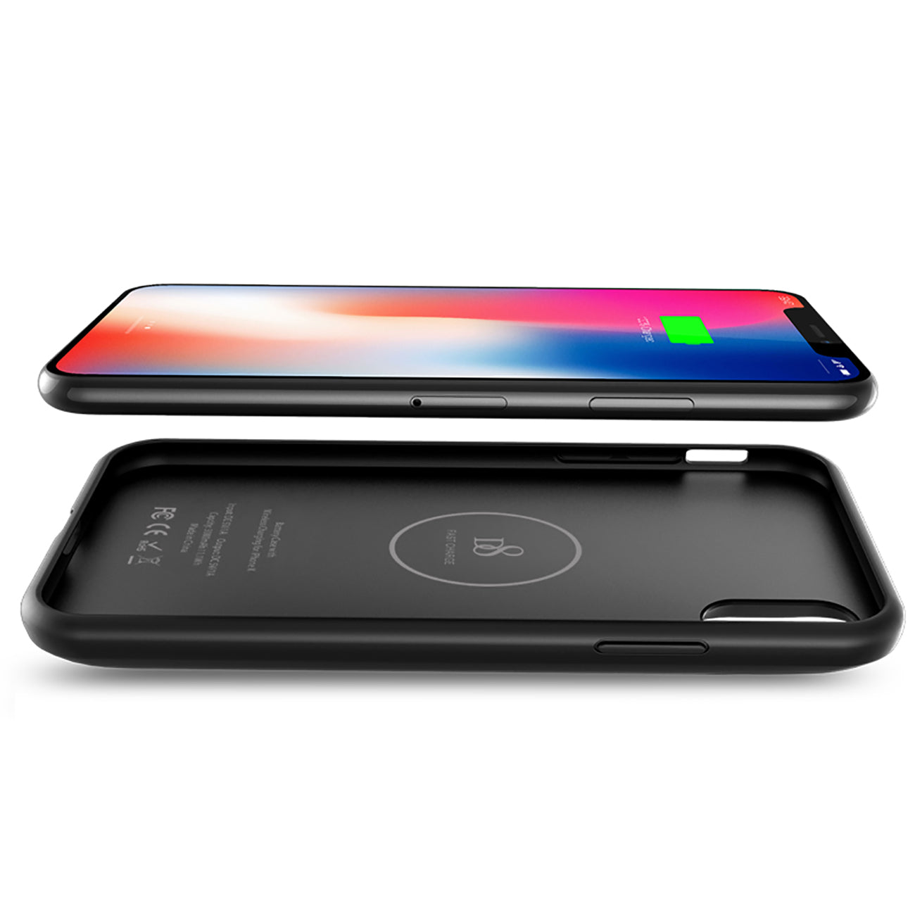 Real 3000mAh Rechargeable Extended Protective Battery Charging Case for iPhone X In Black