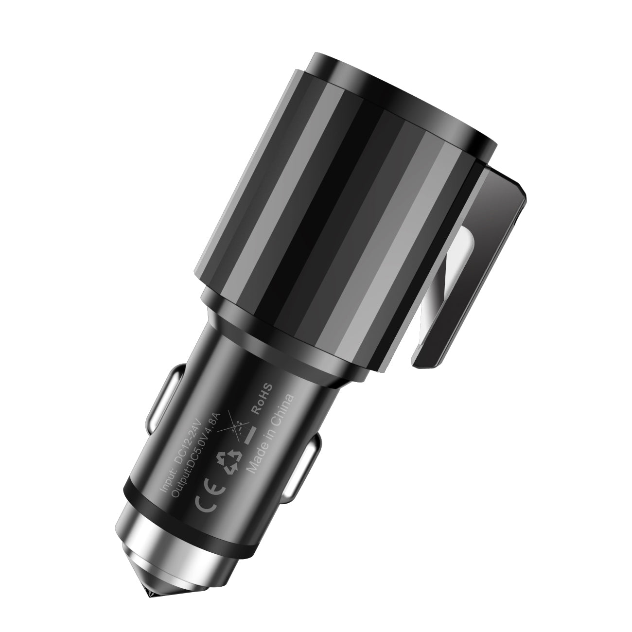 Quick Car Charger, 4.8A Dual USB Fast car charger with Life Guard Charge Technology In Gray