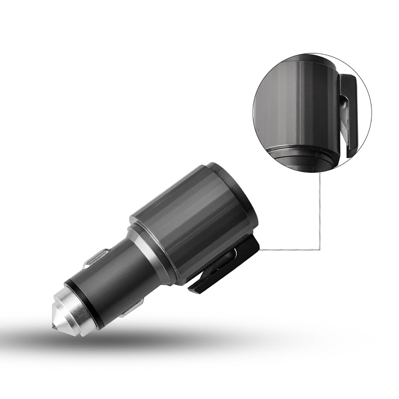 Quick Car Charger, Usb And Type-C Fast Car Charger With Life Guard Charge Technology In Gray