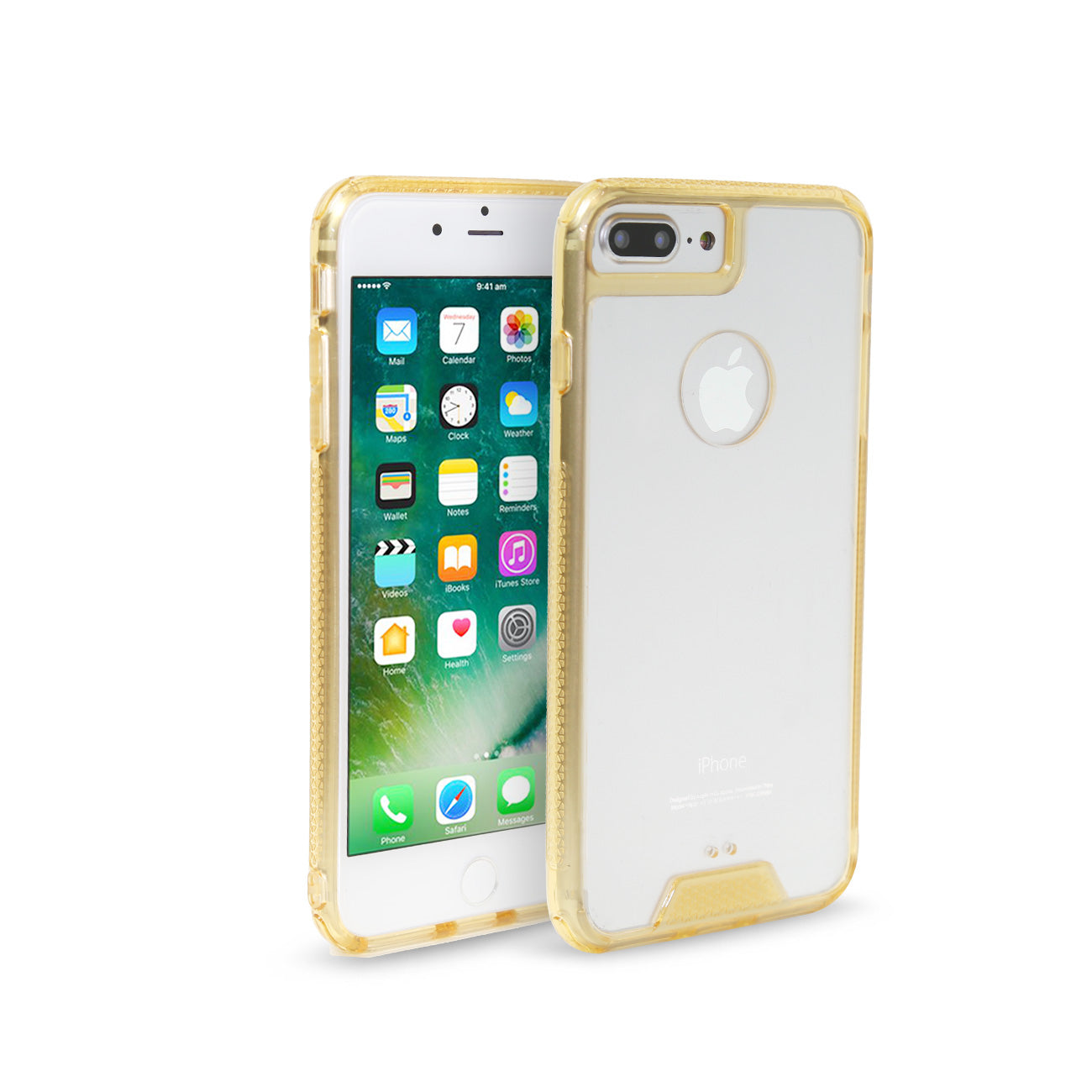 Back Cover Bumper TPU Slim iPhone 7 Plus/ 8 Plus Clear Gold Color