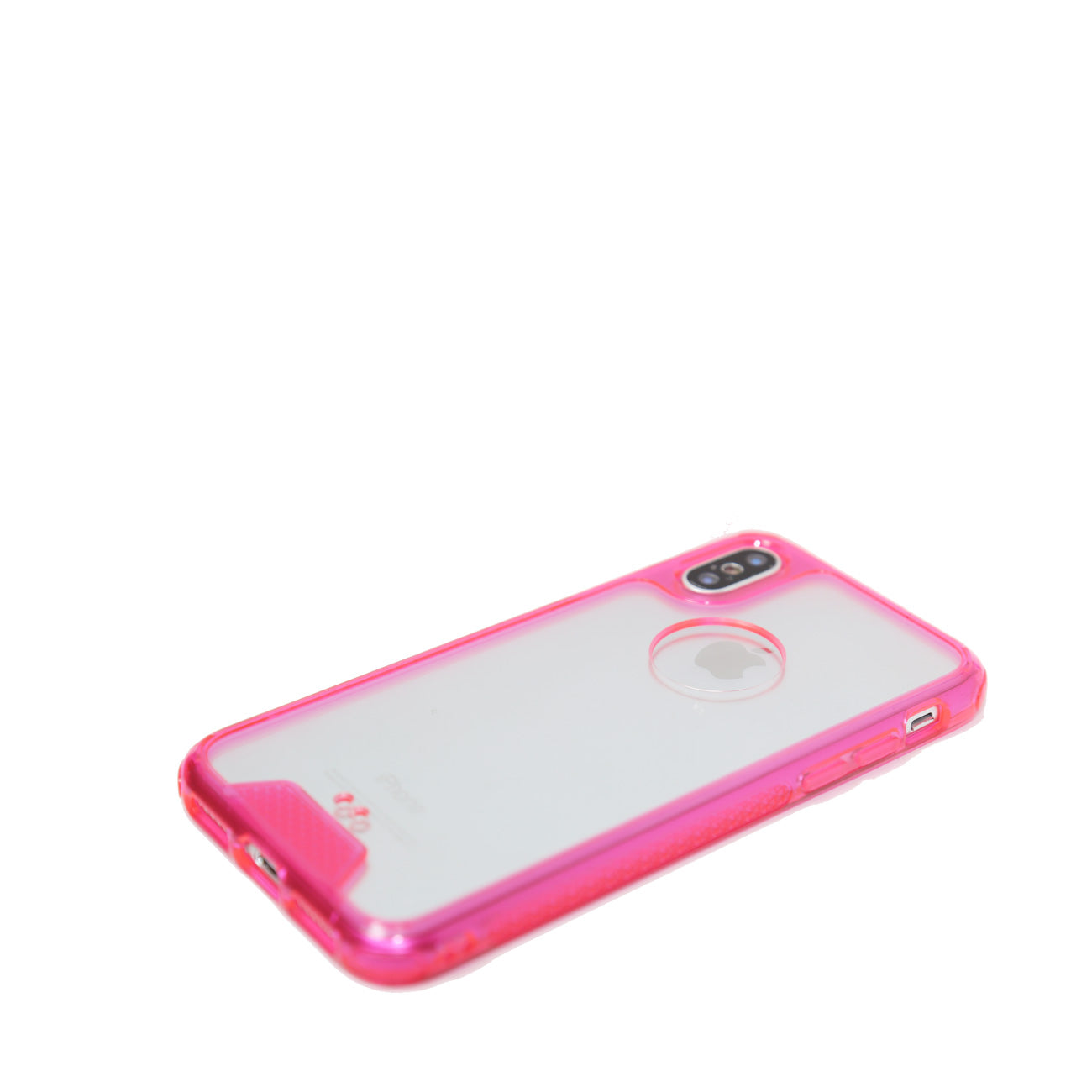 iPhone X Slim Bumper TPU Back Cover In Clear Hot Pink