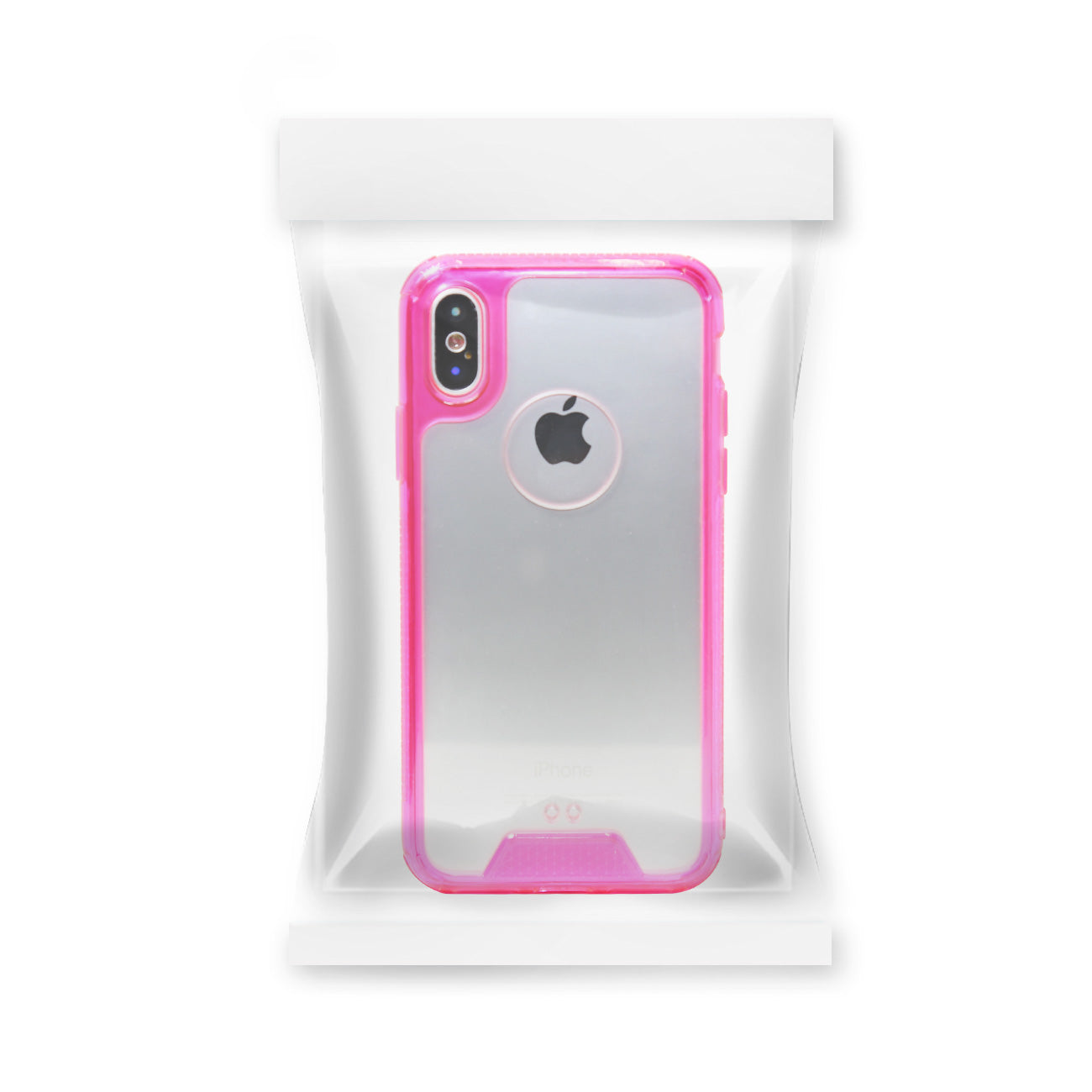 iPhone X Slim Bumper TPU Back Cover In Clear Hot Pink