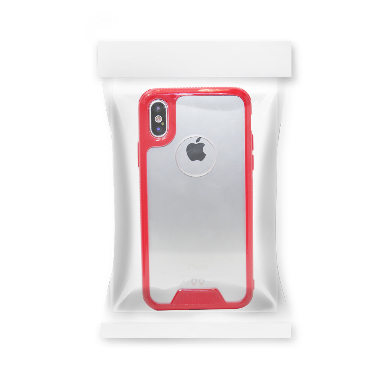 iPhone X Slim Bumper TPU Back Cover In Clear Red
