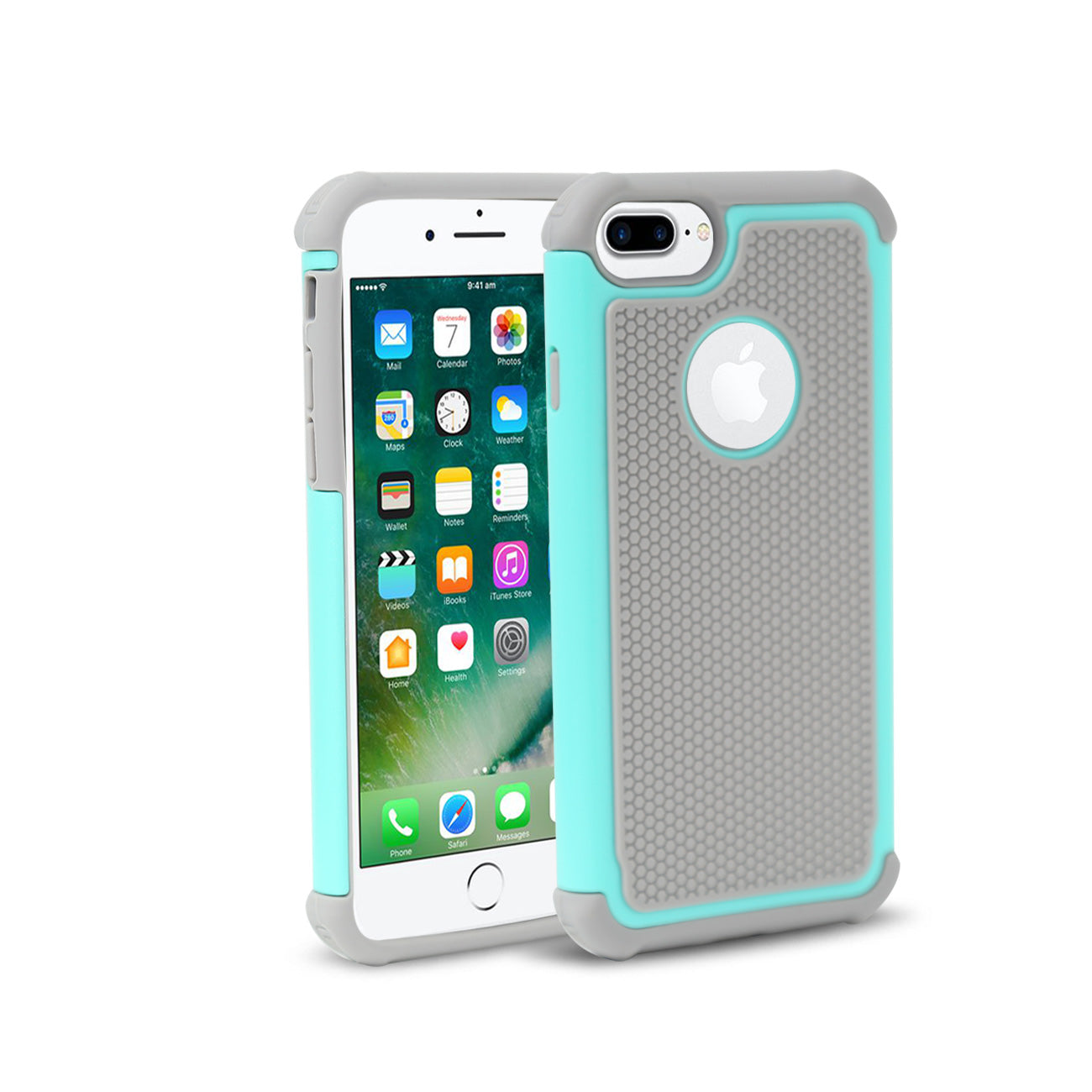 Case Protective Hybrid Dual Layer iPhone 7 Plus/ 8 Plus Gray Blue Color