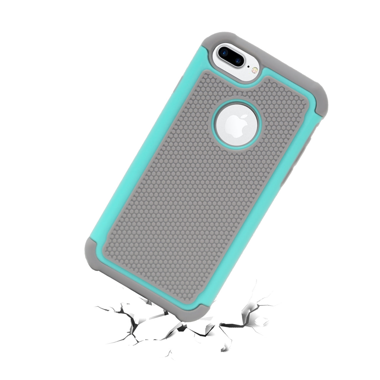 Case Protective Hybrid Dual Layer iPhone 7 Plus/ 8 Plus Gray Blue Color