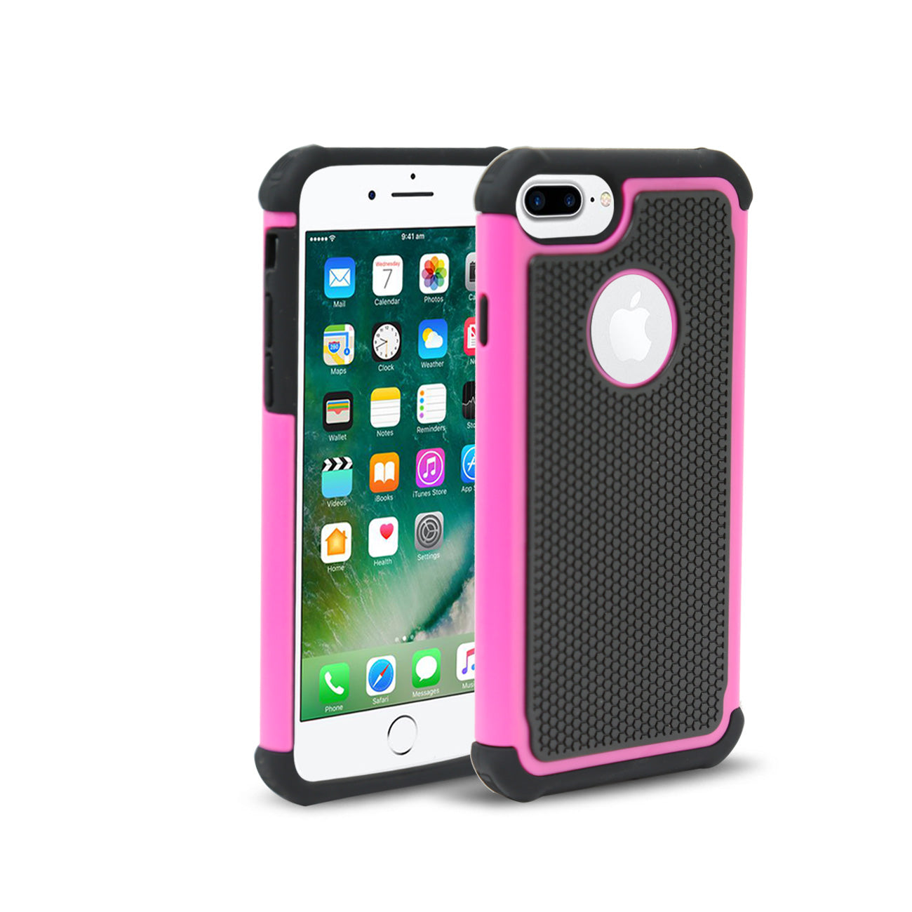 Case Protective Hybrid Dual Layer iPhone 7 Plus/ 8 Plus Hot Pink Color