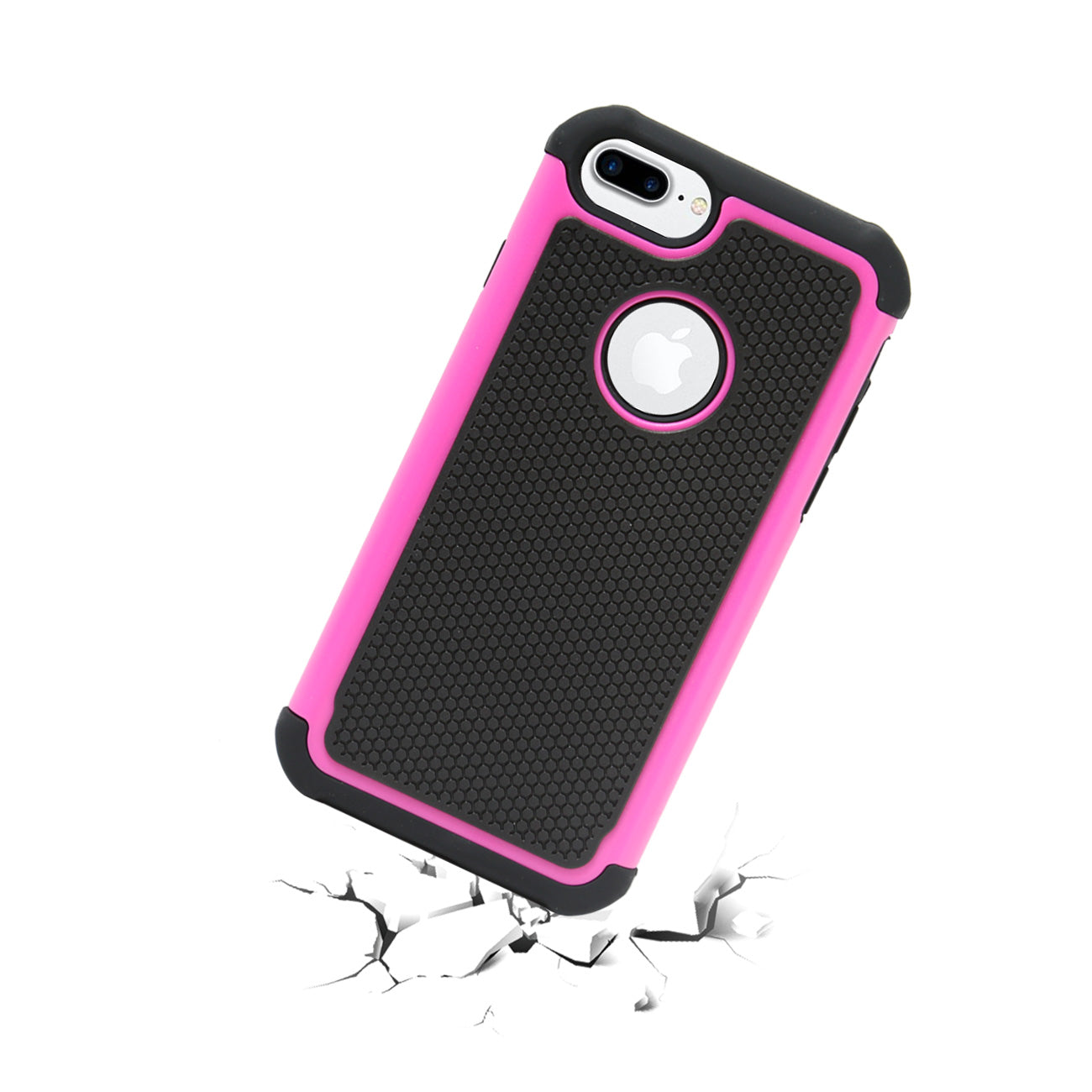 Case Protective Hybrid Dual Layer iPhone 7 Plus/ 8 Plus Hot Pink Color