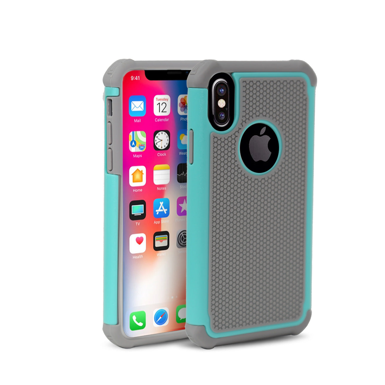 iPhone X Hybrid Dual Layer Protective Case In Gray Blue