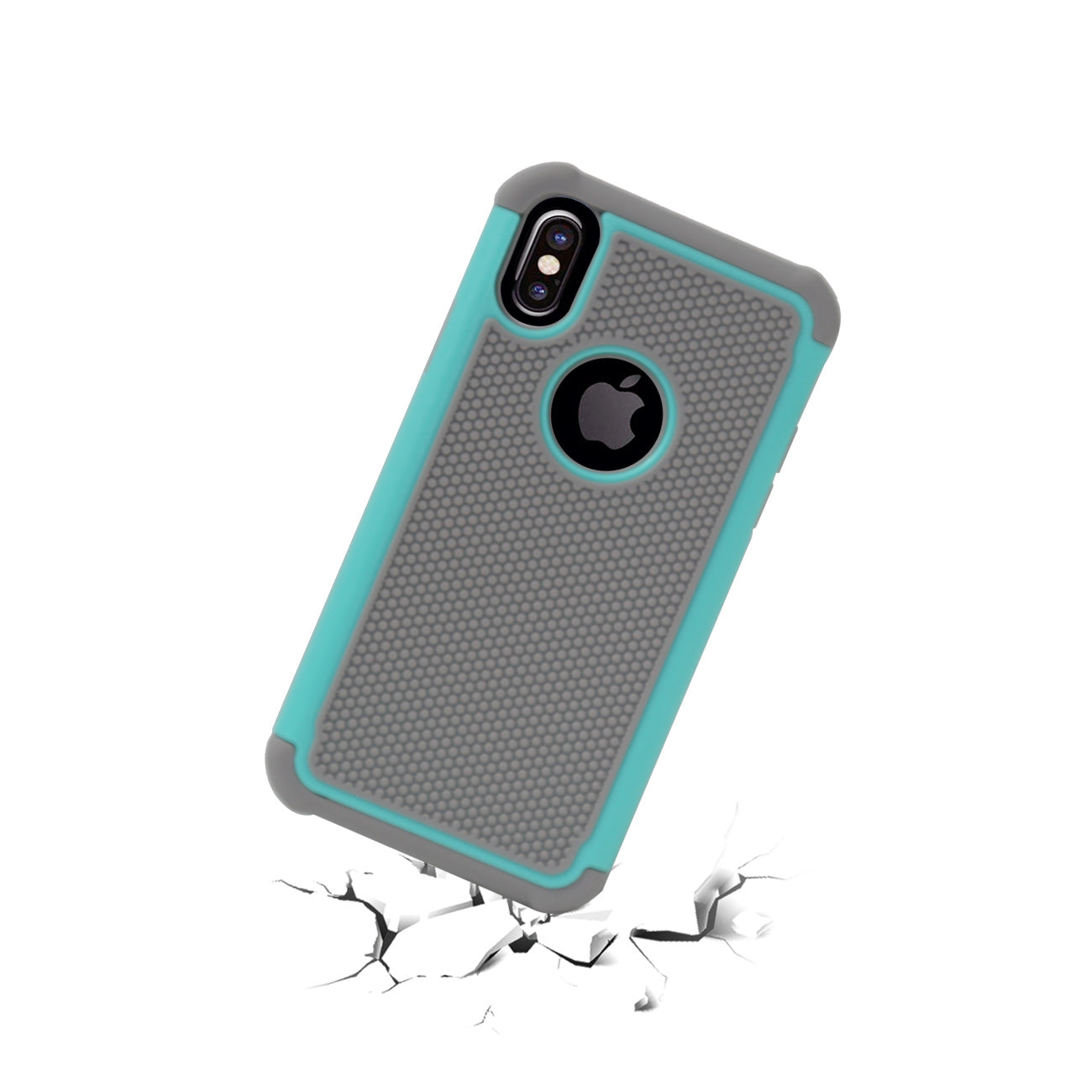 iPhone X Hybrid Dual Layer Protective Case In Gray Blue