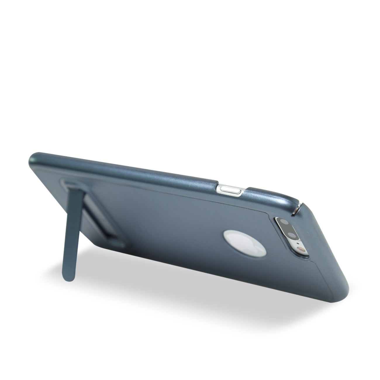 Case Metal Brushed Texture With Kickstand iPhone 7 Plus/ 8 Plus Blue Color