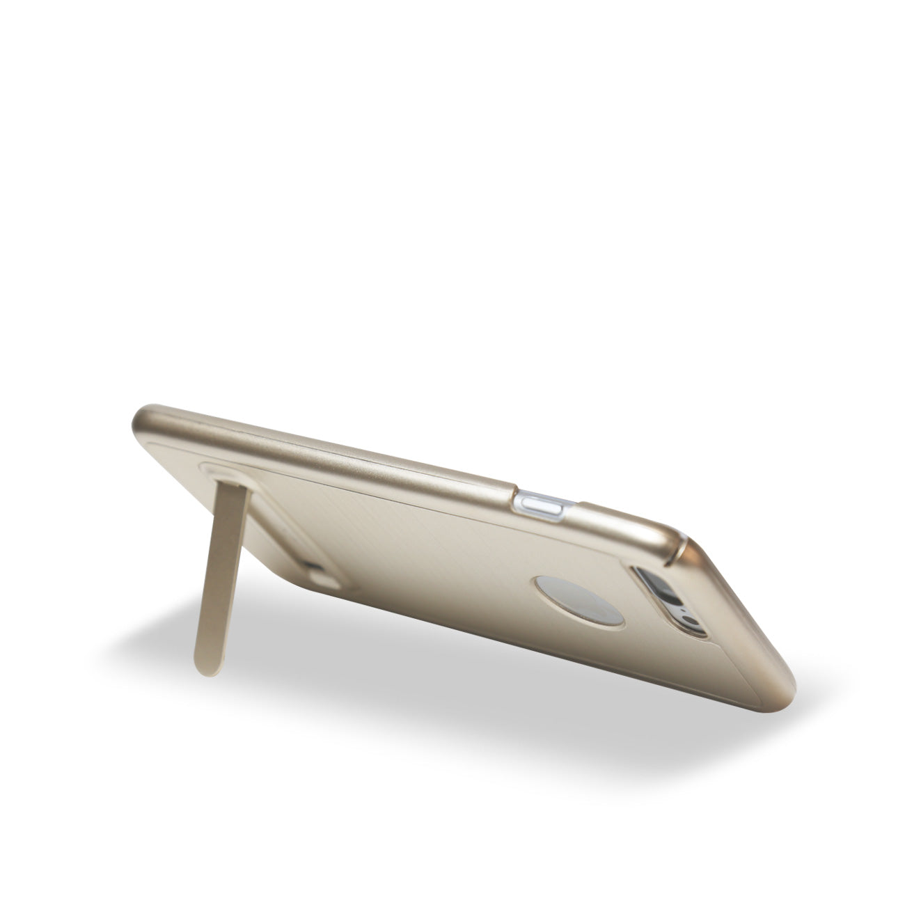 Case Metal Brushed Texture With Kickstand iPhone 7 Plus/ 8 Plus Gold Color