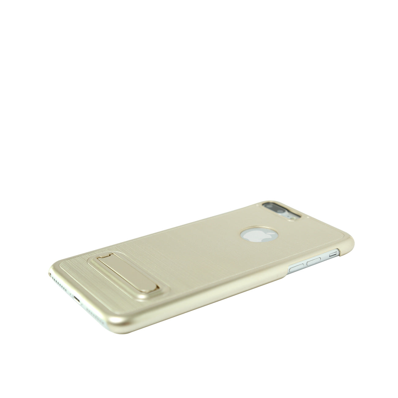 Case Metal Brushed Texture With Kickstand iPhone 7 Plus/ 8 Plus Gold Color