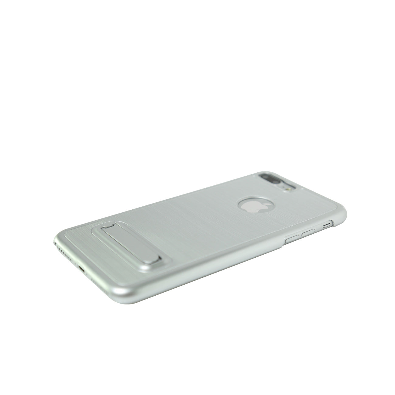 Case Metal Brushed Texture With Kickstand iPhone 7 Plus/ 8 Plus Silver Color