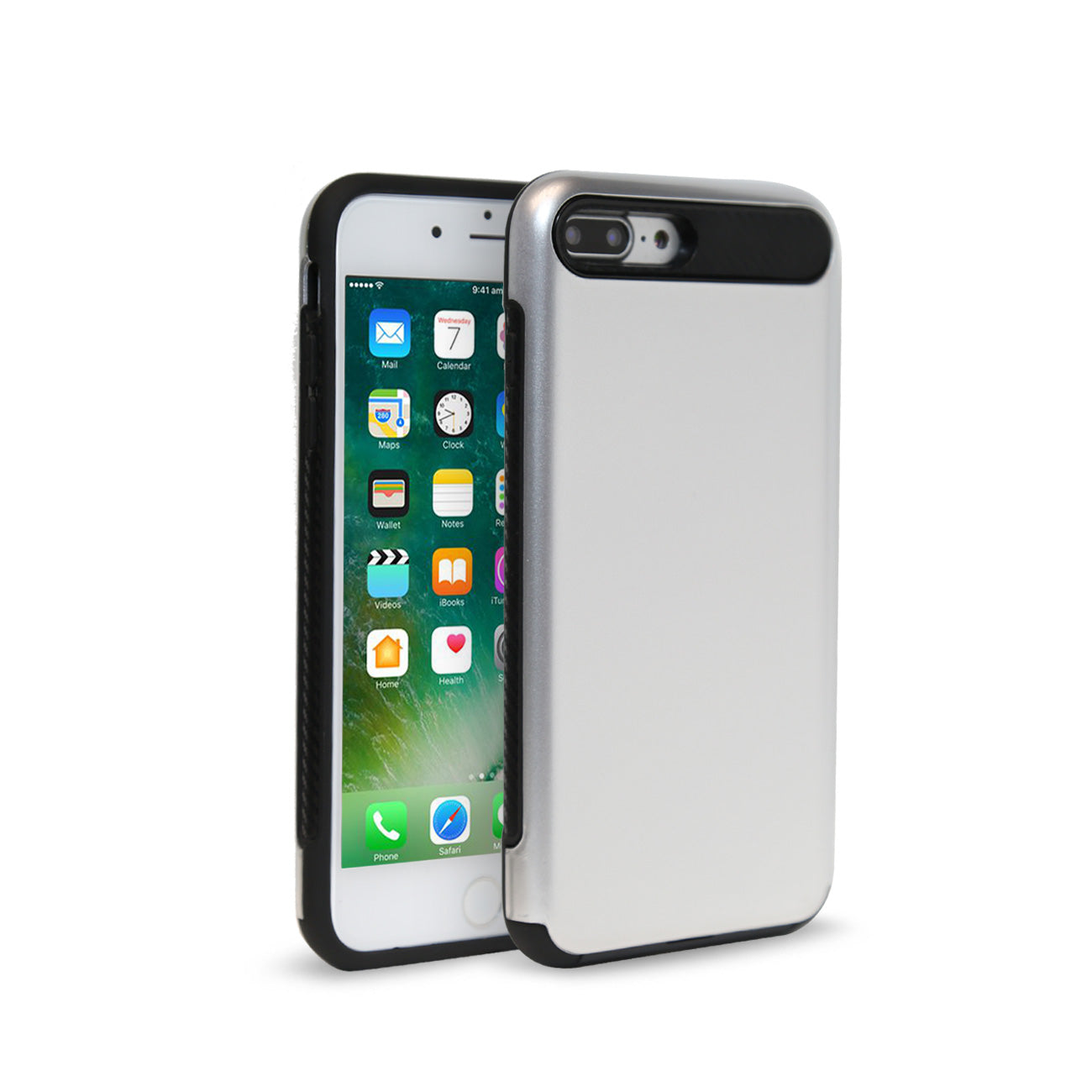 Case Protective Hybrid Dual Layer iPhone 7/ 8/ SE2 Silver Color