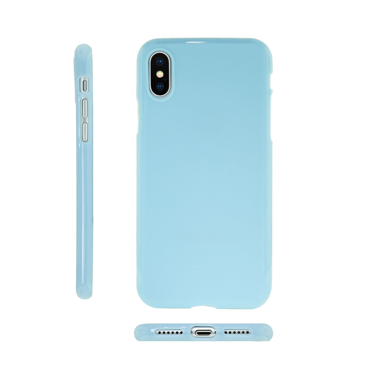 iPhone X Slim Colorful Jelly Case In Blue