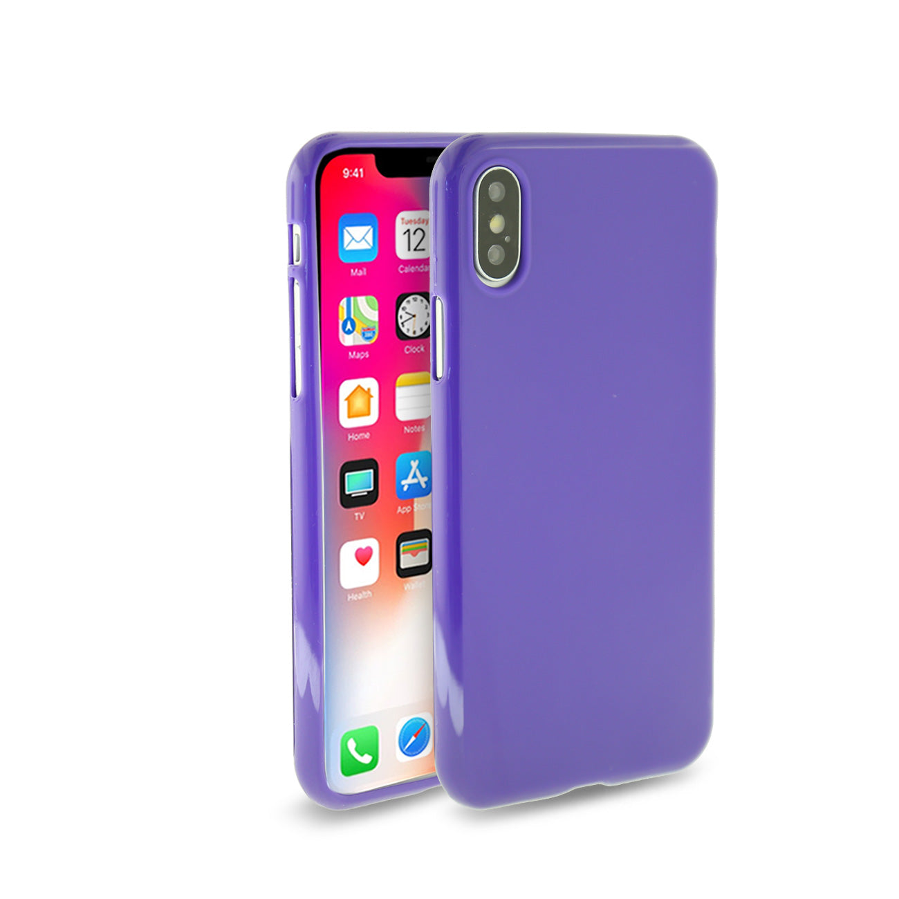 iPhone X Slim Colorful Jelly Case In Purple