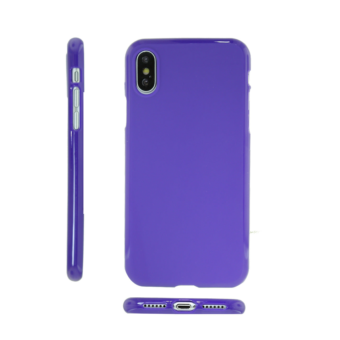 iPhone X Slim Colorful Jelly Case In Purple