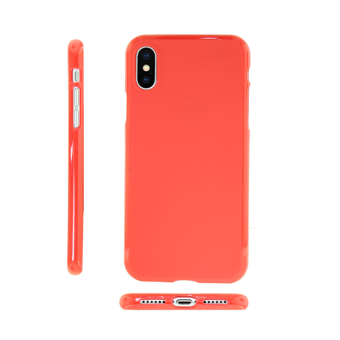 iPhone X Slim Colorful Jelly Case In Red