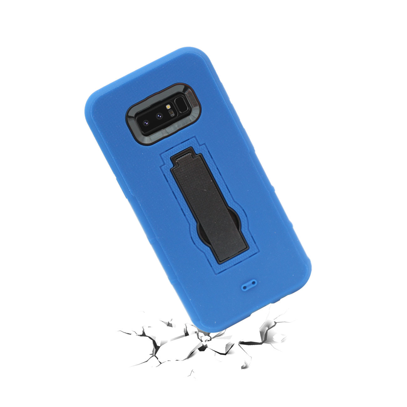 Case Protective Hybrid Dual Layer Kick-Stand Samsung Galaxy Note 8 Blue Color.