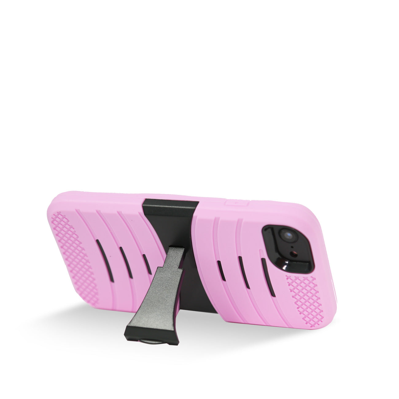 Case Protective Hybrid Dual Layer With Kick-Stand iPhone 7/ 8/ SE2 Pink Color