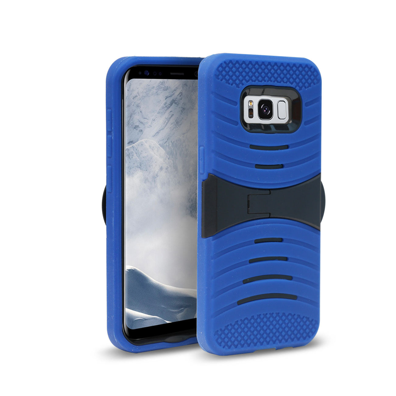 Case Protective Hybrid Dual Layer Kick-Stand Samsung Galaxy S8 EDGE/ S8 Plus Blue Color