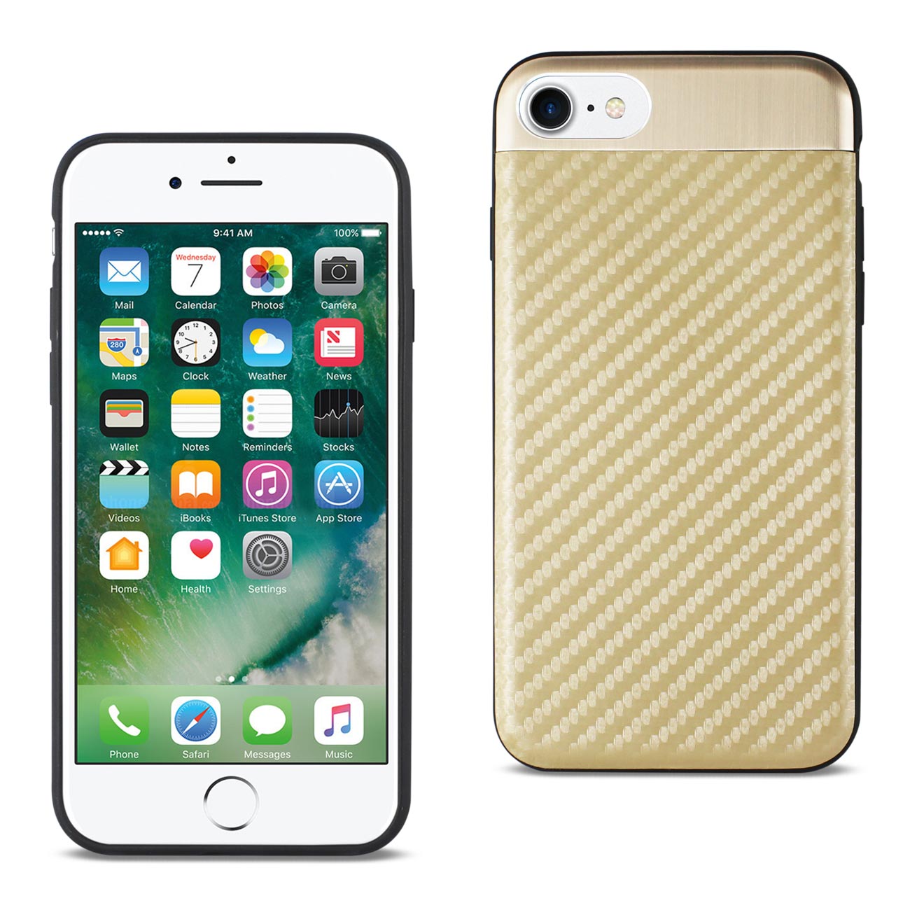 Cover Brushed Aluminum Metal Carbon fiber Style iPhone 7/ 8/ SE2