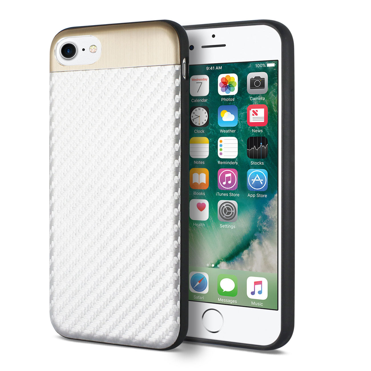 Cover Brushed Aluminum Metal Carbon Fiber Style iPhone 7/ 8/ SE2