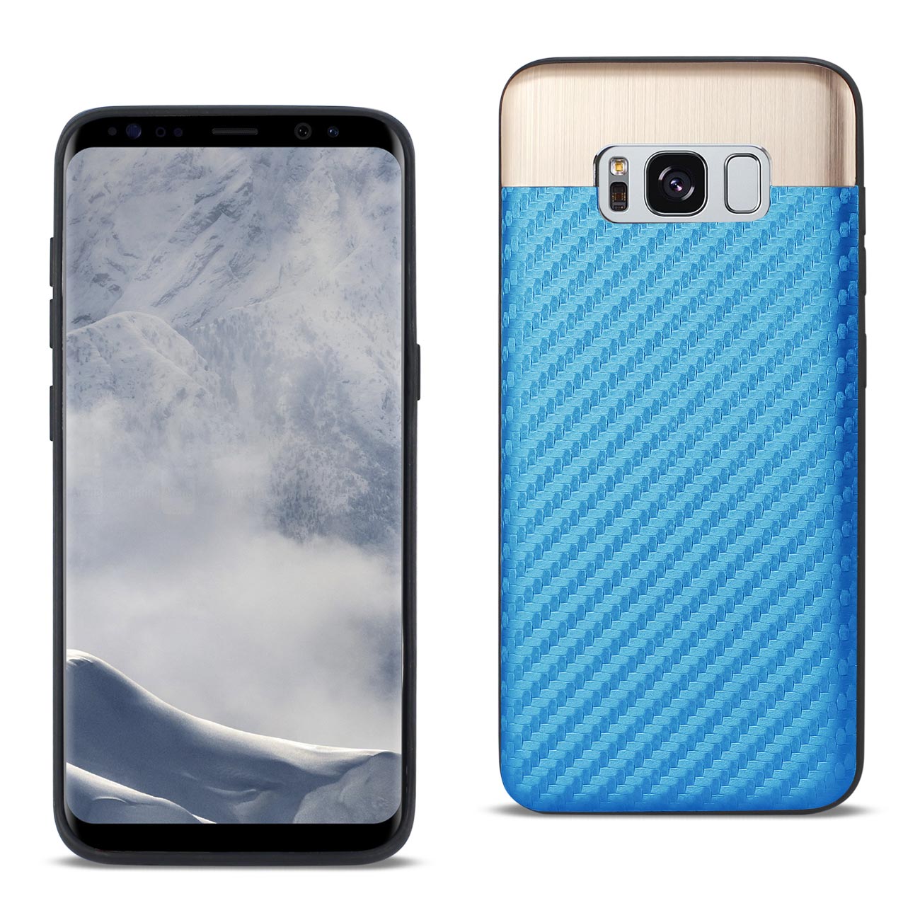 Samsung S8 EDGE/S8 Plus Carbon fiber Style With Brushed Aluminum Metal Cover