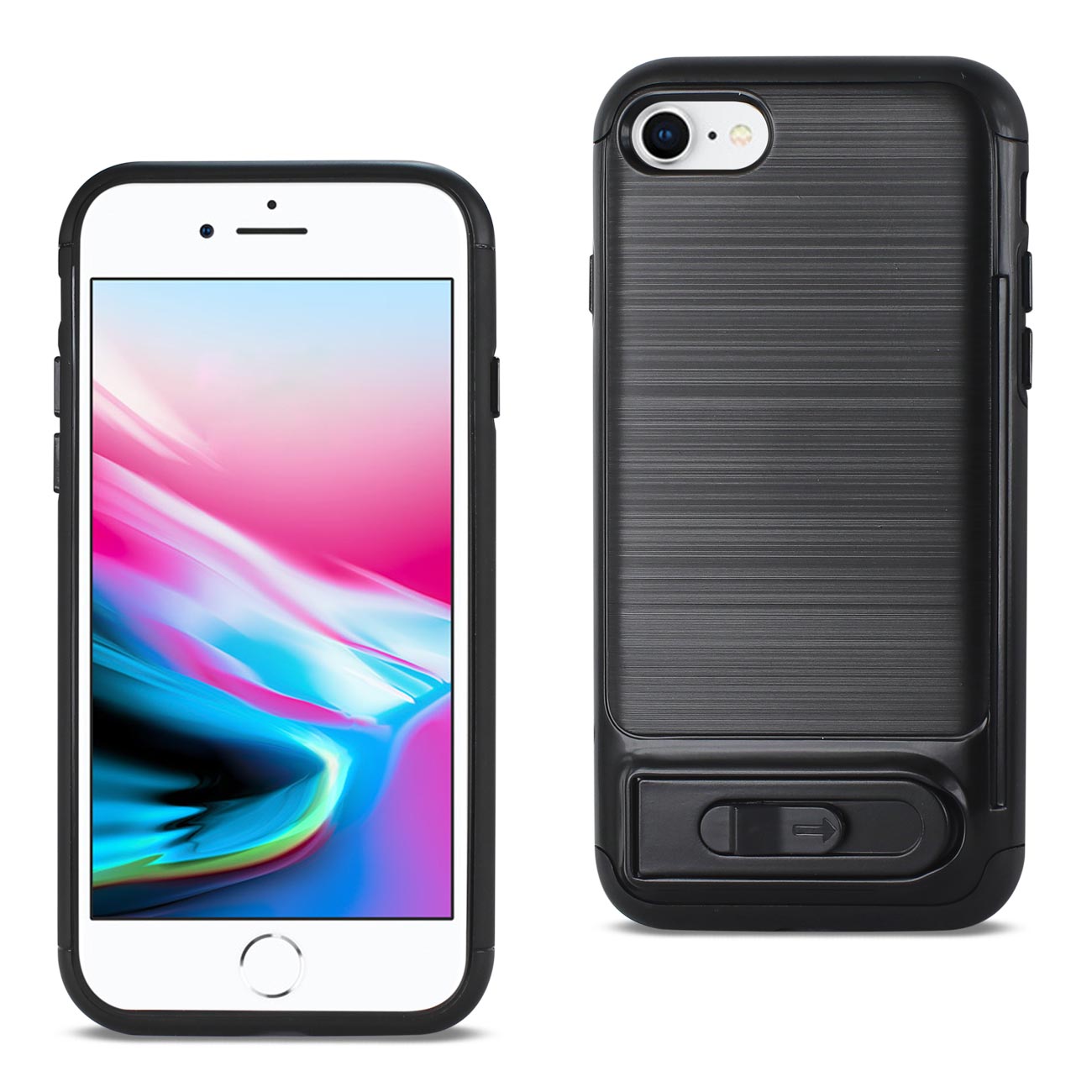 iPhone Semi-Automatic Card Holding Wallet Case iPhone 7/8/SE2 Black Color