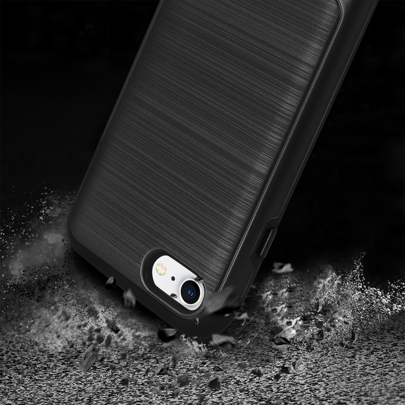 iPhone Semi-Automatic Card Holding Wallet Case iPhone 7/8/SE2 Black Color