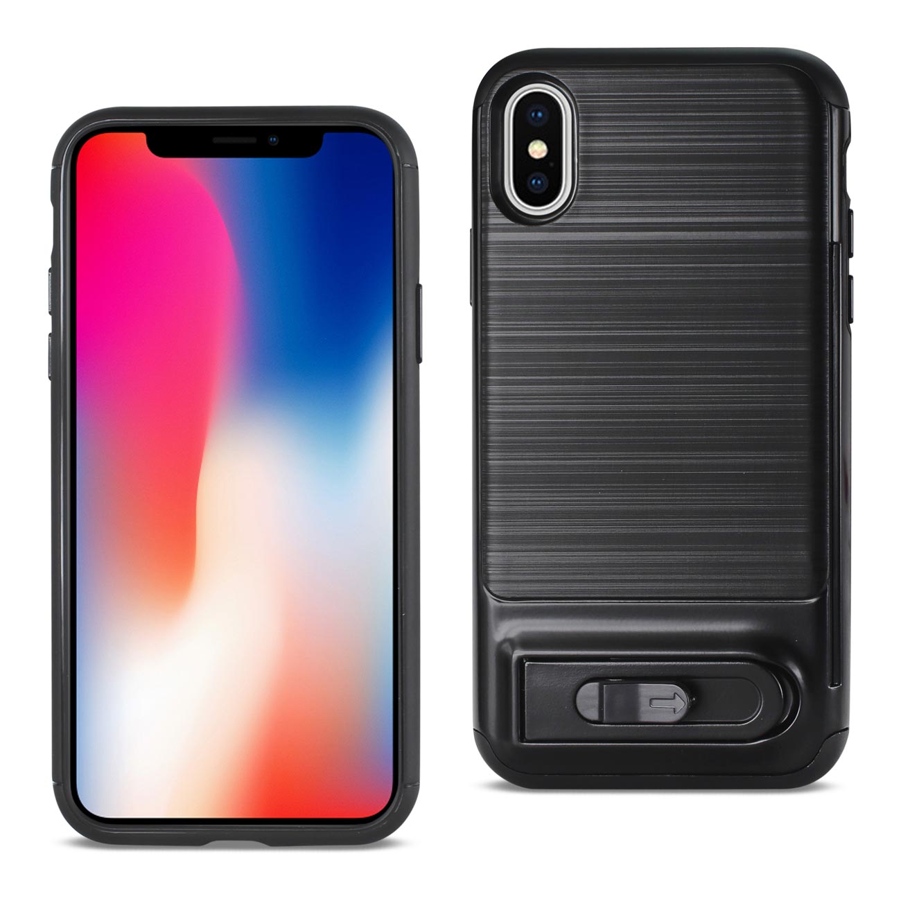 Wallet Case Semi-Automatic Card Holding Apple iPhone X Black Color