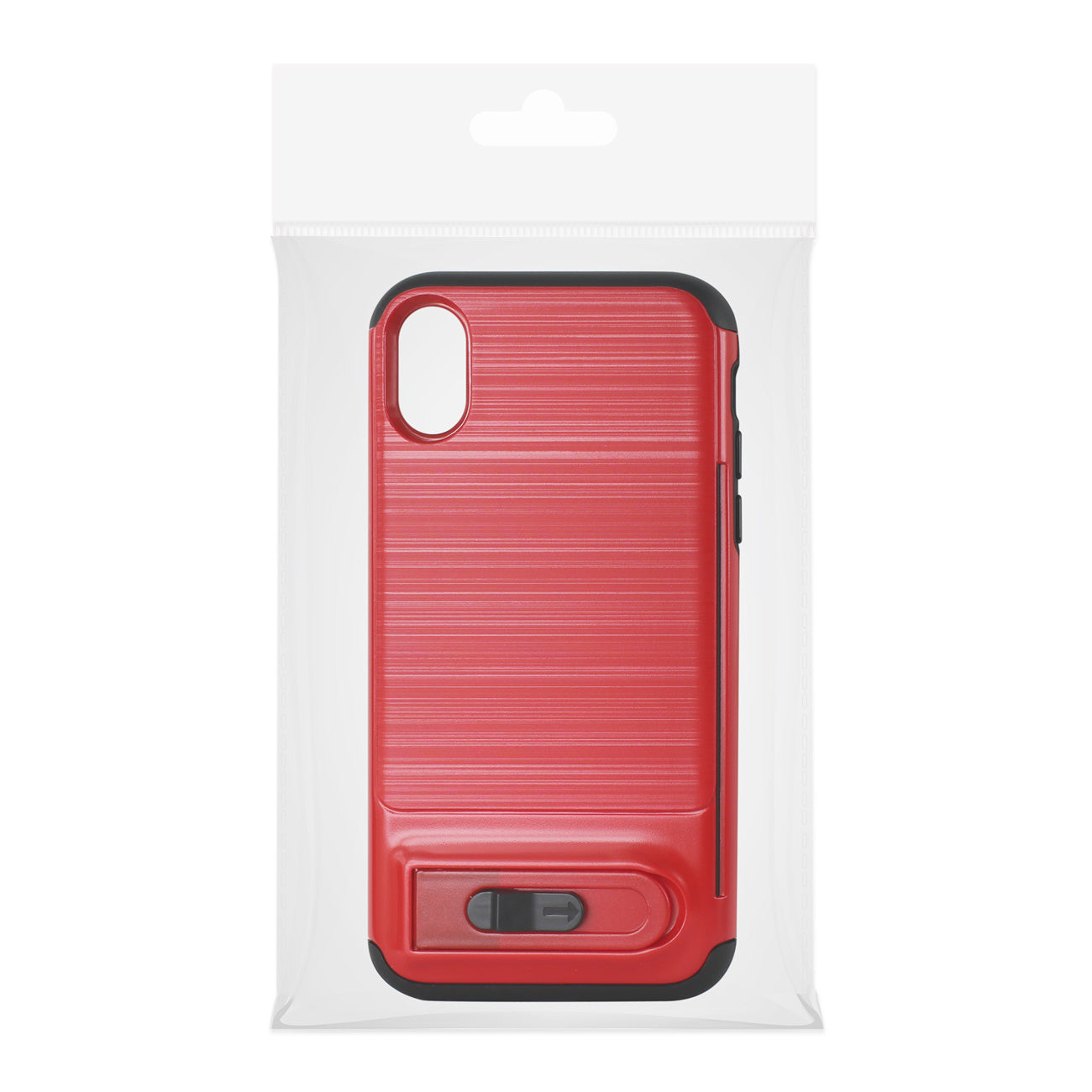 iPhone Semi-Automatic Card Holding Wallet Case for Apple iPhone X Red Color