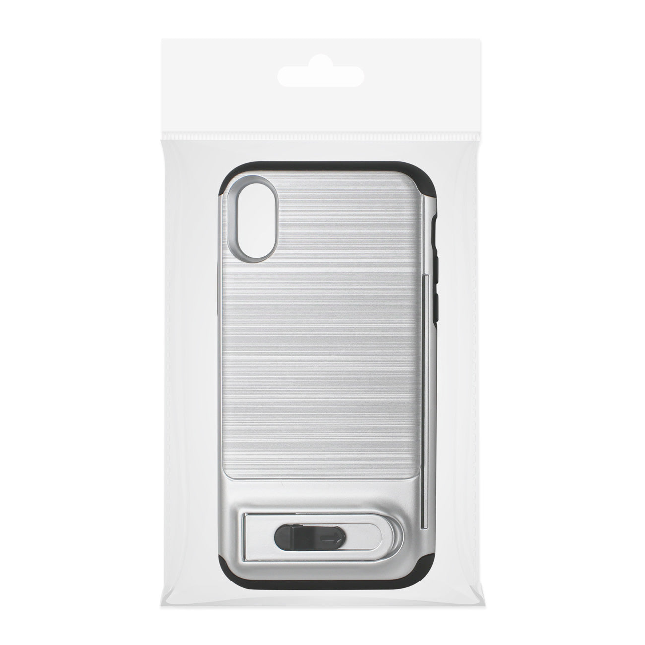 iPhone Semi-Automatic Card Holding Wallet Case for Apple iPhone X Silver Color