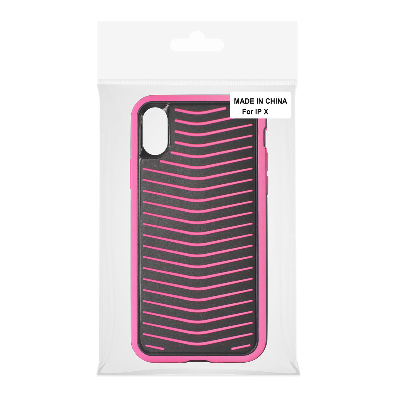 iPhone X Grip Case Multi Layer Protection Cover In Black And Hot Pink