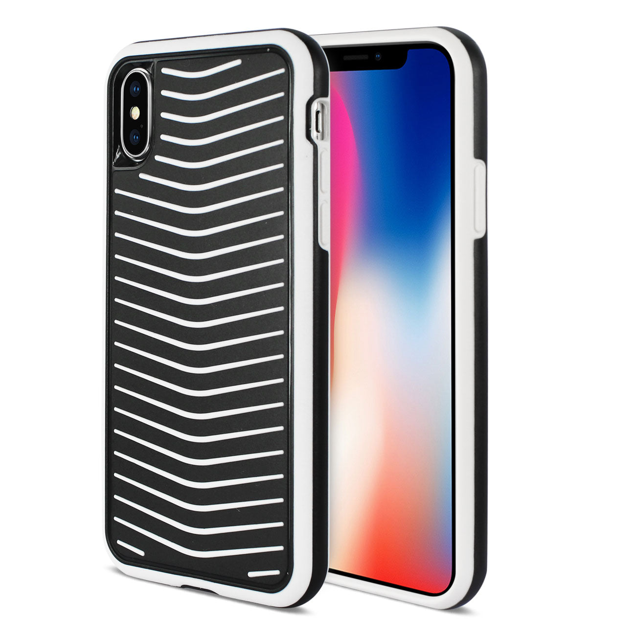 iPhone X Grip Case Multi Layer Protection Cover In Black And White