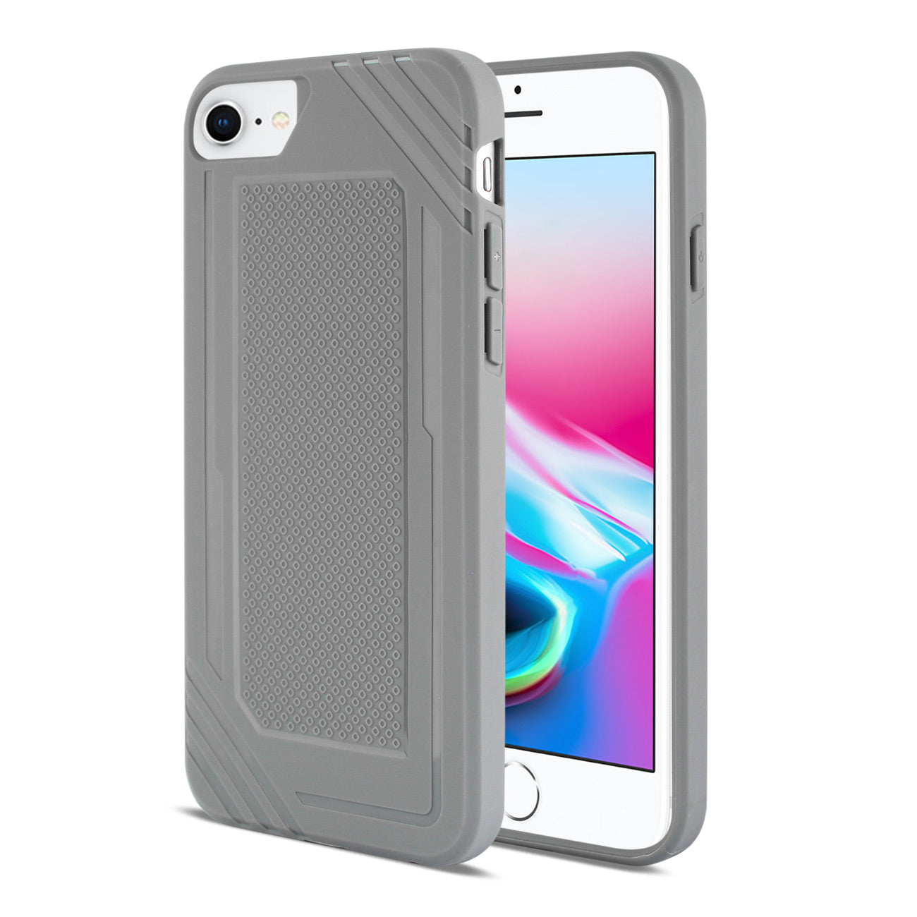 Case Armor Bumper TPU Soft Strong Rubber Slim-Fit Flexible Anti-Slip Grip iPhone 7/8/SE2 Gray Color
