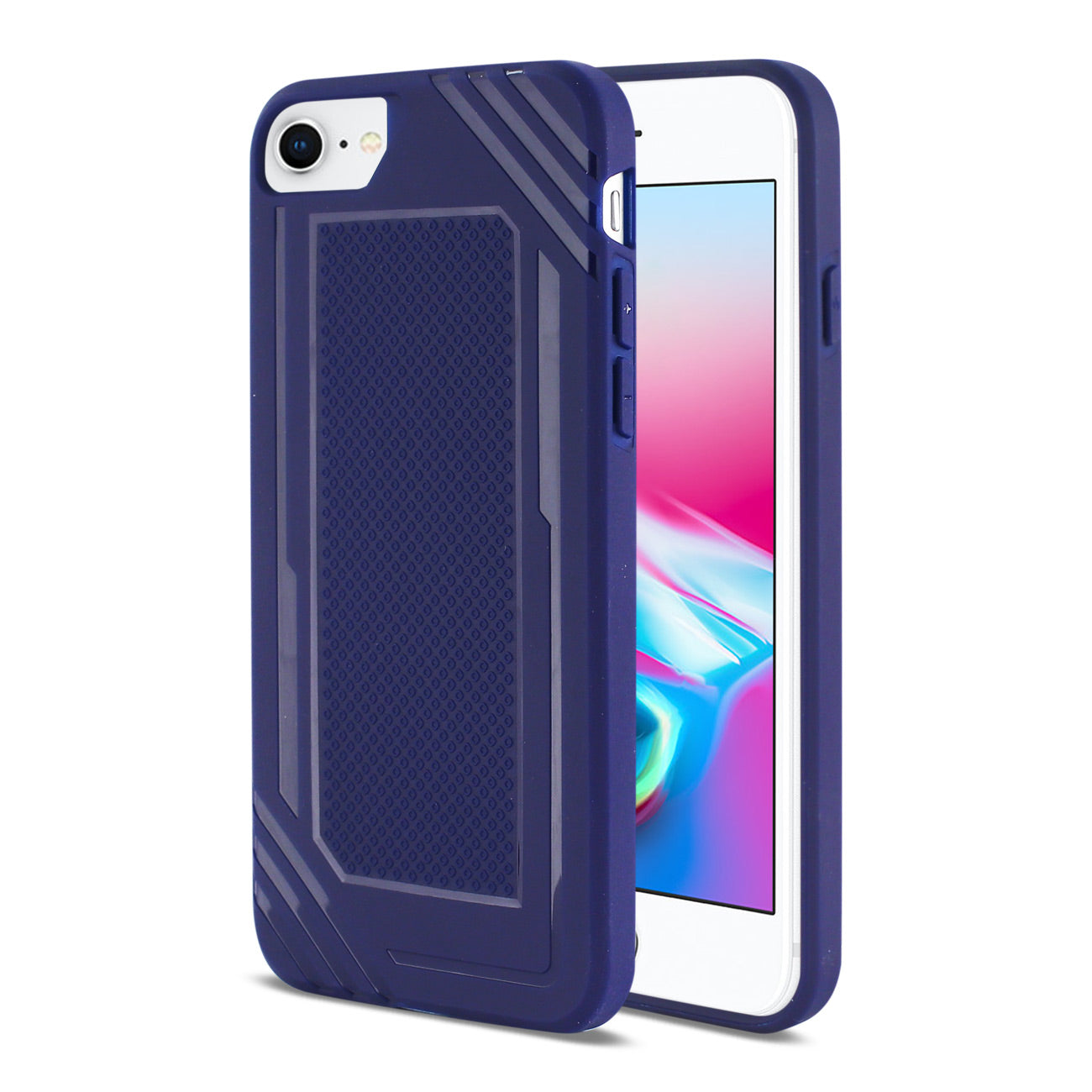 Case Armor Bumper TPU Soft Strong Rubber Slim-Fit Flexible Anti-Slip Grip iPhone 7/8/SE2 Navy Color