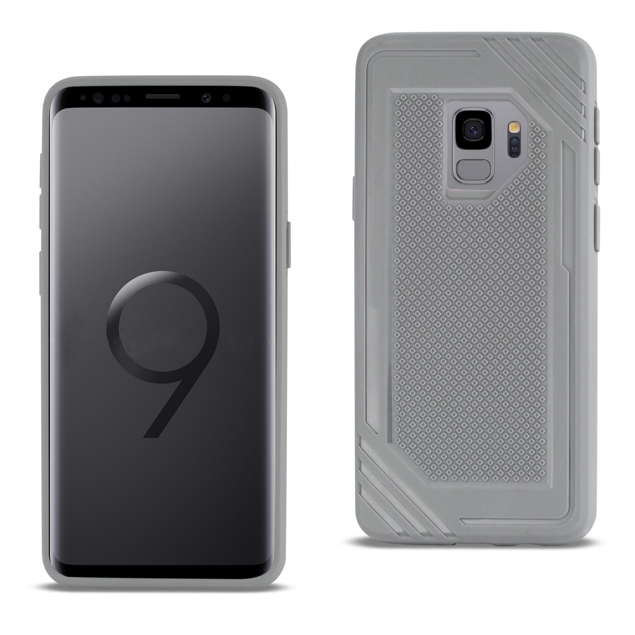 Case Bumper Soft TPU Rubber Slim-Fit Anti-Slip Grip Samsung Galaxy S9 Gray Color