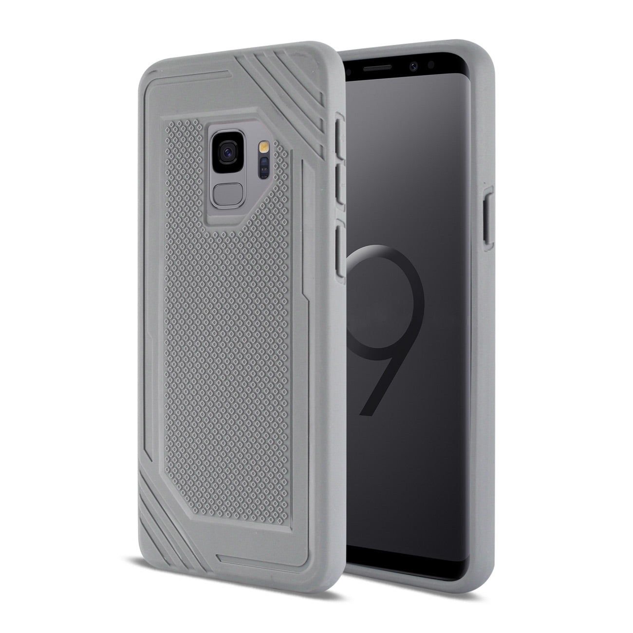 Case Bumper Soft TPU Rubber Slim-Fit Anti-Slip Grip Samsung Galaxy S9 Gray Color